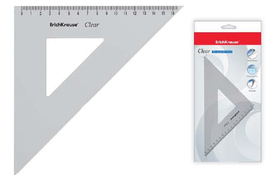Угольник 45 градусов. ERICHKRAUSE угольник Clear 45° 16 см. Угольник Erich Krause Clear. Столярный угольник линейка 45 градусов. Угольник пластиковый ERICHKRAUSE.