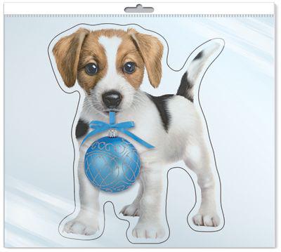 Плакат вырубной "Собачка с синим шариком" (в пакете)