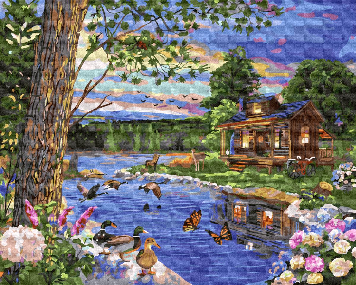 Алмазная мозаика ❀ дом у озера