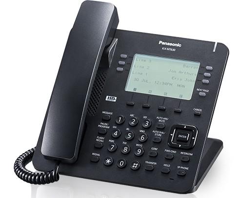 Системный IP-телефон SIP Panasonic "KX-NT630RU-B", 3,6-дюйма, чёрный