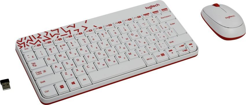 Набор беспроводной "Wireless Combo MK240", клавиатура + мышь, белый + красный