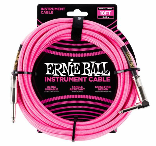 Кабель инструментальный Ernie Ball 6083, цвет: розовый неон, 5,49 м