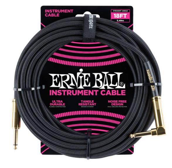 Кабель инструментальный Ernie Ball 6086, цвет: чёрный, 5,49 м