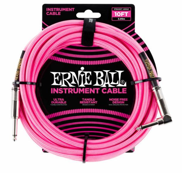 Кабель инструментальный Ernie Ball 6078, цвет: розовый неон, 3,05 м