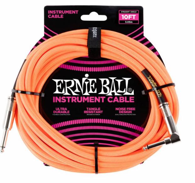Кабель инструментальный Ernie Ball 6079, цвет: оранжевый неон, 3,05 м