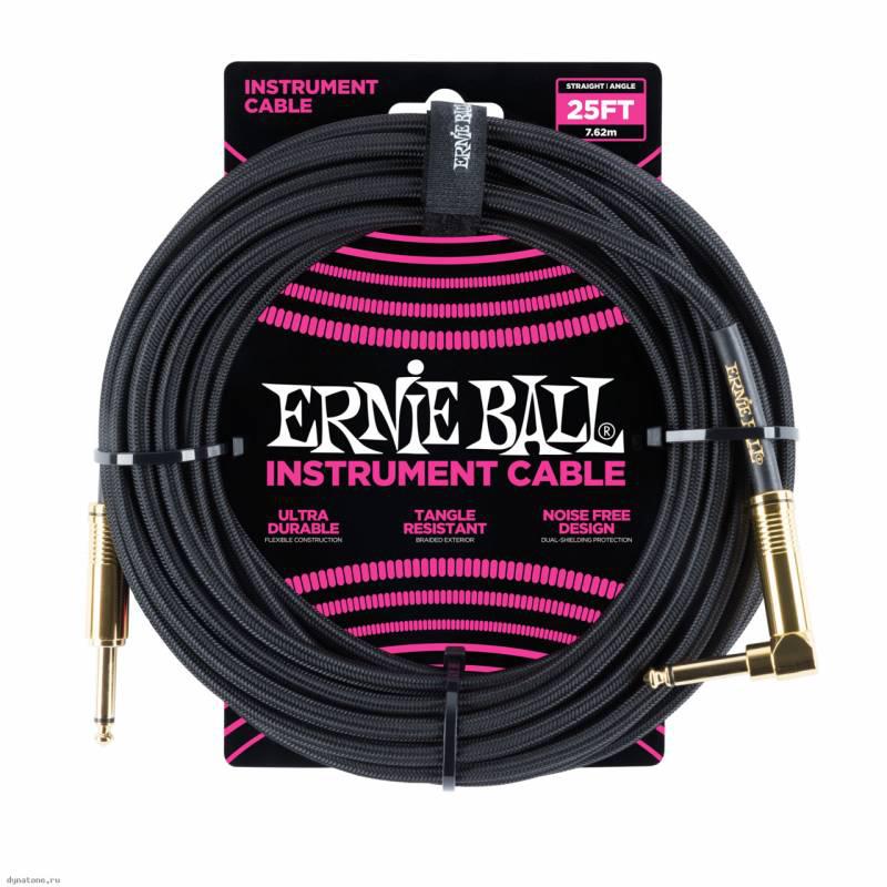 Кабель инструментальный Ernie Ball 6058, цвет: чёрный, 7,62 м