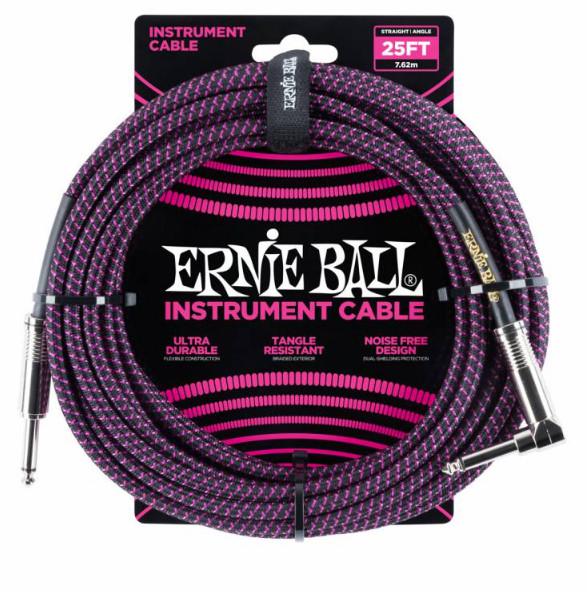 Кабель инструментальный Ernie Ball 6068, цвет: чёрный с пурпурным, 7,62 м