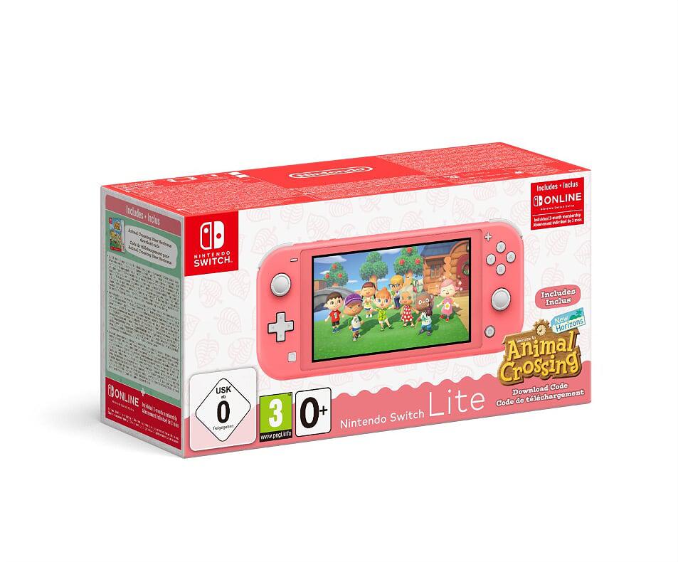 Игровая консоль Nintendo Switch Lite (кораллово-розовый) + код загрузки Animal Crossing: New Horizons + NSO (3 месяца членства)