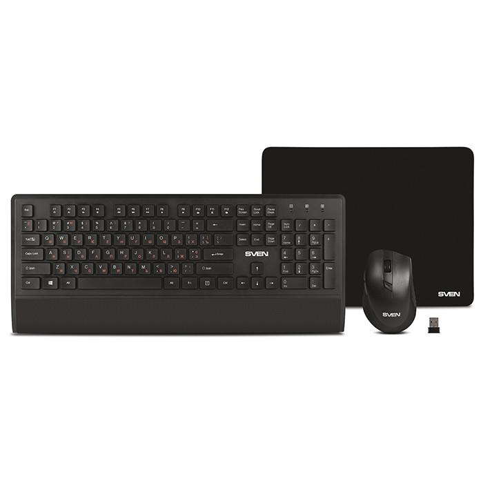 Беспроводной набор SVEN KB-C3800W, клавиатура + мышь + коврик, арт. SV-017293