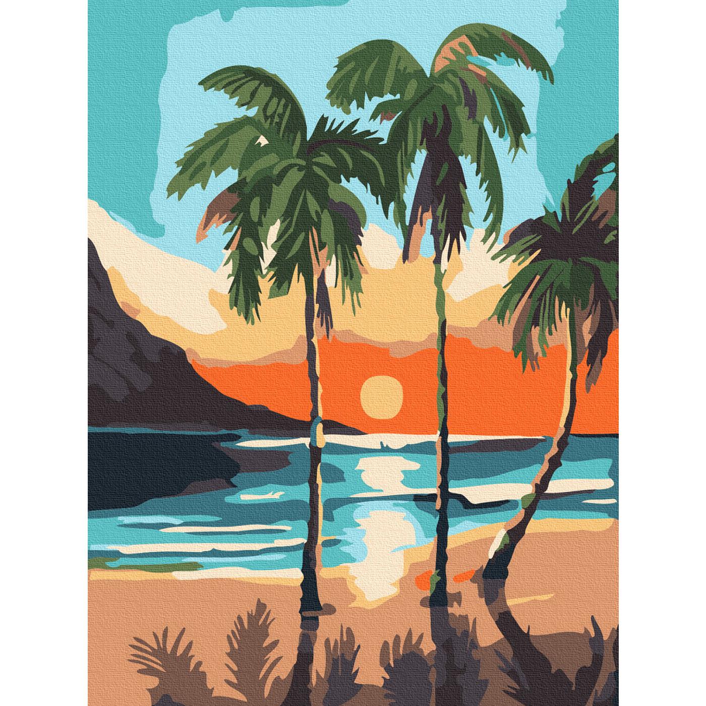 Картина по номерам пальмы на закате