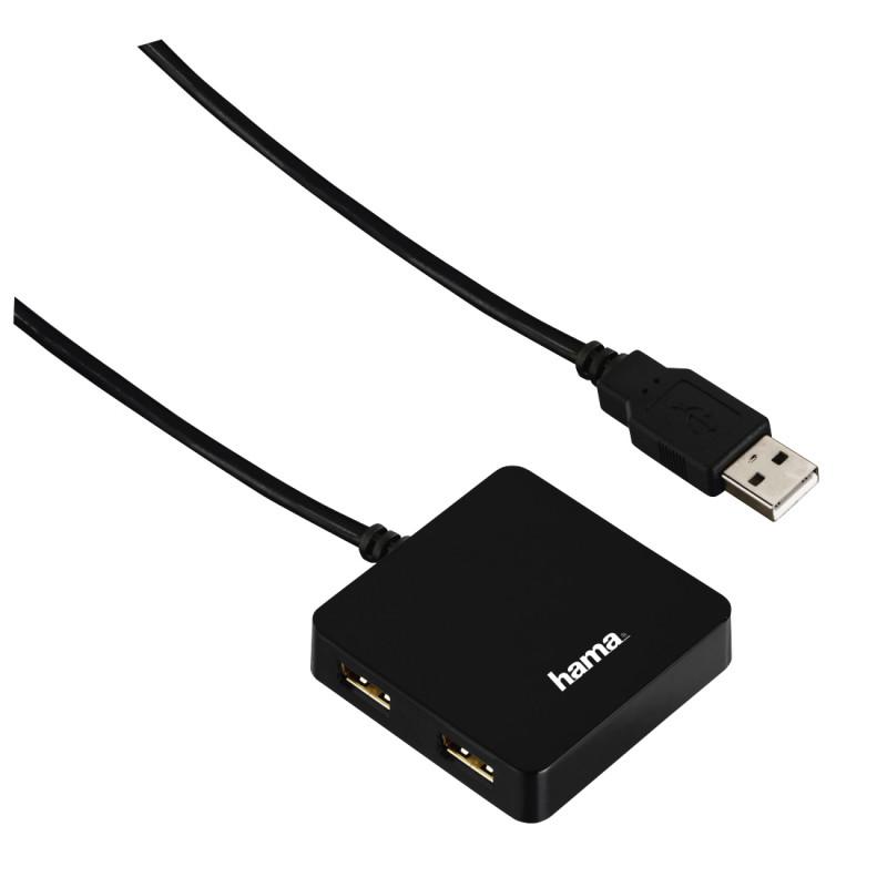 Разветвитель USB 2.0 "Hama Square1:4", 4 порта, черный