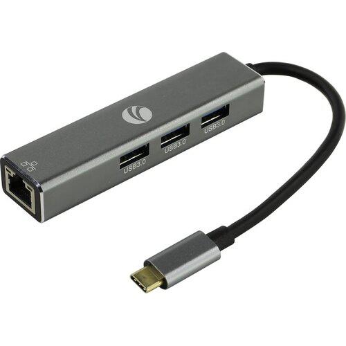 Кабель-концентратор VCOM USB 3.1 Type-C (m) - RJ-45 + 3port USB 3.0 (f), арт. DH311A