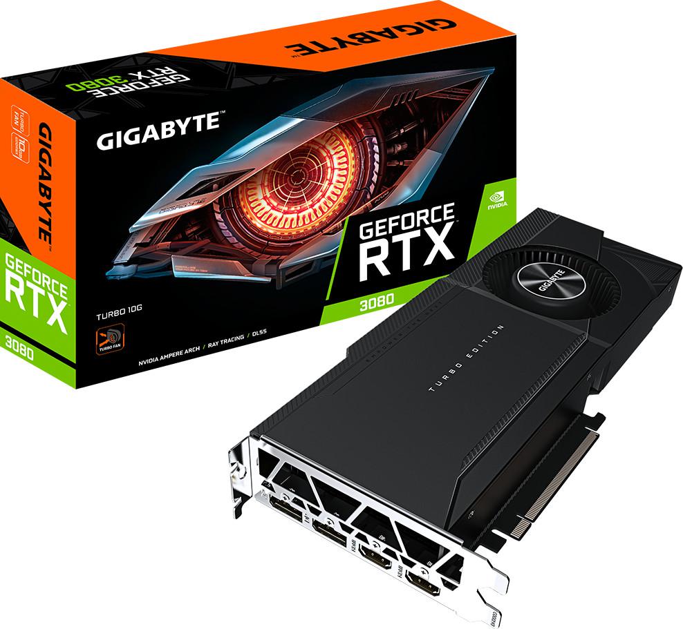 Видеокарта GIGABYTE nVidia GeForce RTX3080 Gigabyte 10Gb (GV-N3080TURBO-10GD)