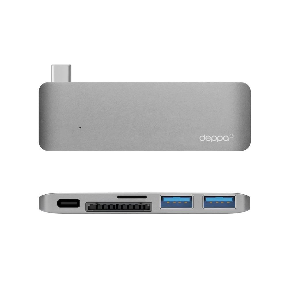 USB-C адаптер Deppa для Macbook, 5 в 1, графит