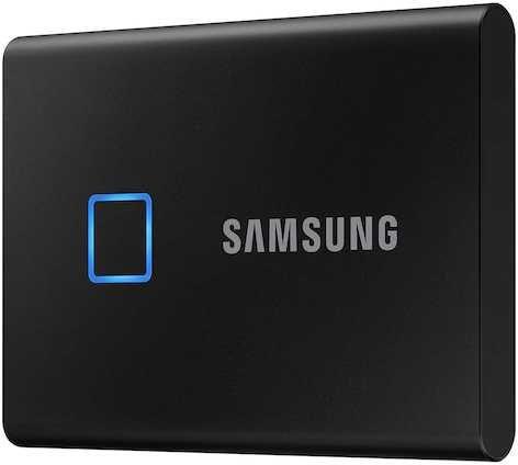 Накопитель SSD Samsung USB-C 1Tb MU-PC1T0K/WW T7 Touch 1.8", черный