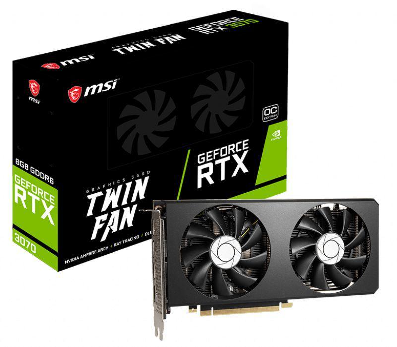 Видеокарта MSI NVIDIA GeForce RTX3070 8Gb (RTX 3070 TWIN FAN 8G OC LHR)