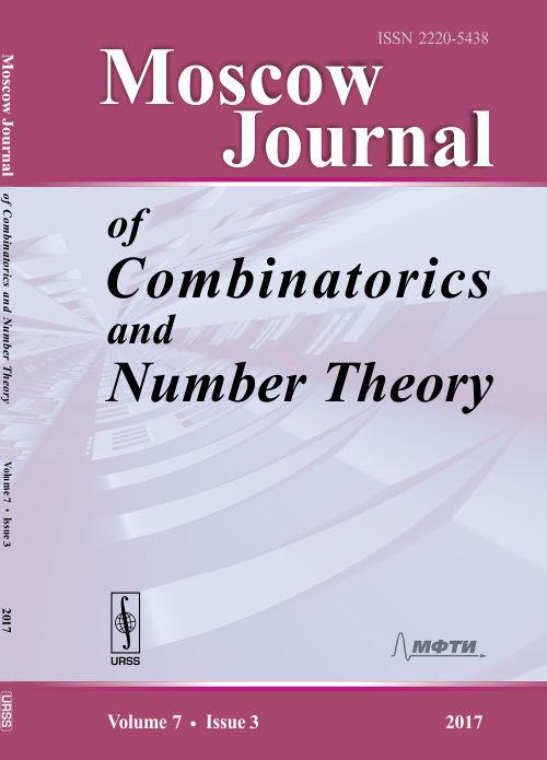 Moscow Journal of Combinatorics and Number Theory. Volume 7. Issue 3