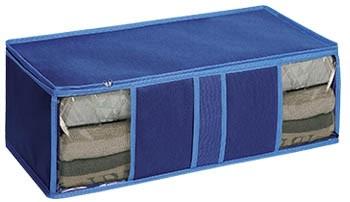 Ящик текстильный для хранения вещей, 60х30х20 см, цвет: синий (арт. П-121-1)