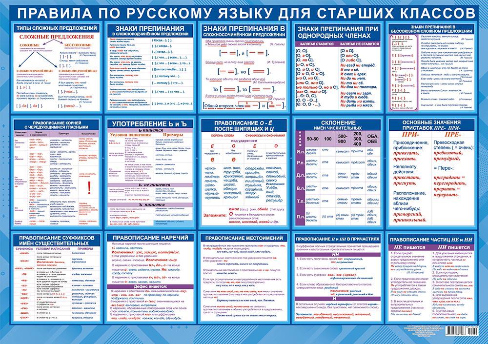 Главные правила русского языка в картинках