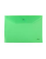 Папка-конверт на кнопке, А4, 180 мкм, зеленая