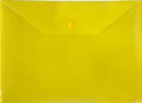 Папка-конверт на кнопке, А5, 150 мкм, полупрозрачная, желтая