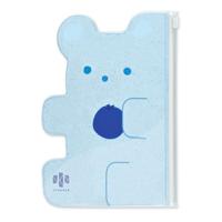 Папка для документов пластиковая "Синий мишка", 21x14.5 см