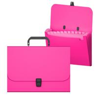 Портфель "Matt Neon", А4, 12 отделений, розовый