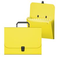 Портфель "Matt Neon", А4, 12 отделений, желтый