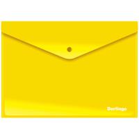 Папка-конверт на кнопке "Berlingo", А4, 180 мкм, желтая