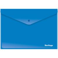Папка-конверт на кнопке "Berlingo", А4, 180 мкм, синяя