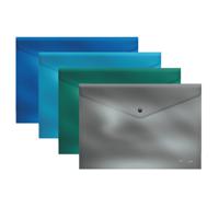 Папка-конверт на кнопке "Glossy Ice Metallic", непрозрачная, B5