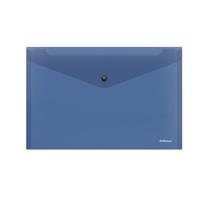 Папка-конверт на кнопке "Glossy Classic", полупрозрачная, А4, синяя