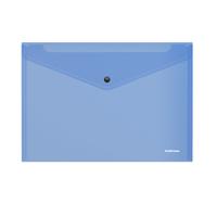 Папка-конверт на кнопке "Glossy Vivid", полупрозрачная, А4, синяя