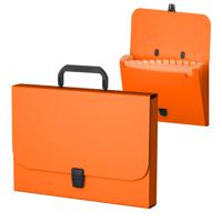 Портфель с 12 отделениями "Neon", А4, оранжевый (в пакете)