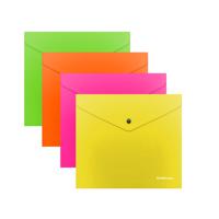 Папка-конверт на кнопке "Glossy Neon", полупрозрачная, C6