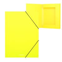 Папка на резинках "Neon", А4, 30 мм, желтая (в пакете)