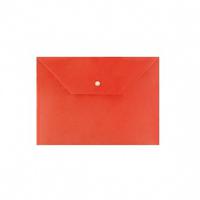 Папка-конверт на кнопке, 0,15 мм, А4, непрозрачная красная