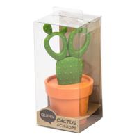 Ножницы с держателем "Cactus", цвет: оранжевый, зеленый