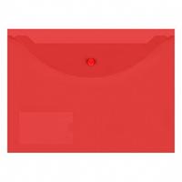 Папка-конверт на кнопке с карманом для визитки, 0,15 мм, А4, красная