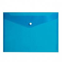 Папка-конверт на кнопке, 0,15 мм, А4, синяя
