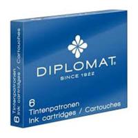 Чернильный картридж "Diplomat", 0,33 мл, синие чернила, 6 штук