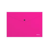 Папка-конверт на кнопке "Vivid", непрозрачная, A4, розовая