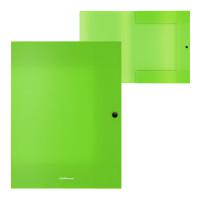 Папка с 3 клапанами на кнопке "Neon", А4, 8 мм, зеленая