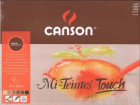 Альбом для пастели Canson Mi-Teintes Touch, 355 г/м2, 12 листов, 24 x 32 см, 6 цветов, склейка по 4 сторонам