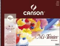 Альбом для пастели Canson Mi-Teintes, на спирали, 32x41 см, 160 г/м2, 16 листов, белый