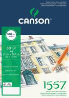 Альбом для графики "Canson 1557", 21x29,7 см, 180 г/м2, мелкое зерно, 30 листов