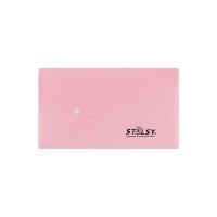 Папка-конверт на кнопке Stilsy "Travel size", 13х23 см, неоновые цвета (цвет: светло-розовый), арт. ST 231203