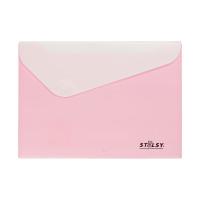 Папка-конверт на кнопке "Stilsy", с 2-мя отделениями, неоновые цвета (цвет: светло-розовый), арт. ST 231202