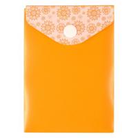 Папка-конверт на кнопке "Узоры", А7, 0,17 мм, оранжевая, 10 штук