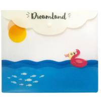 Папка-конверт на кнопке "Dreamland. Фламинго", А5, 180 мкм
